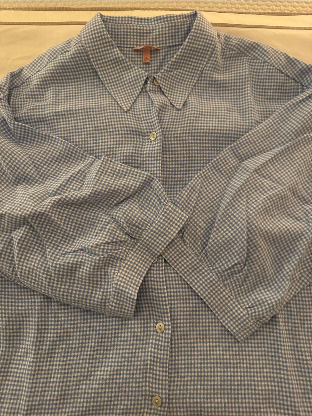 Eberjey Light Blue Gingham pijama set - Picture 6 of 10